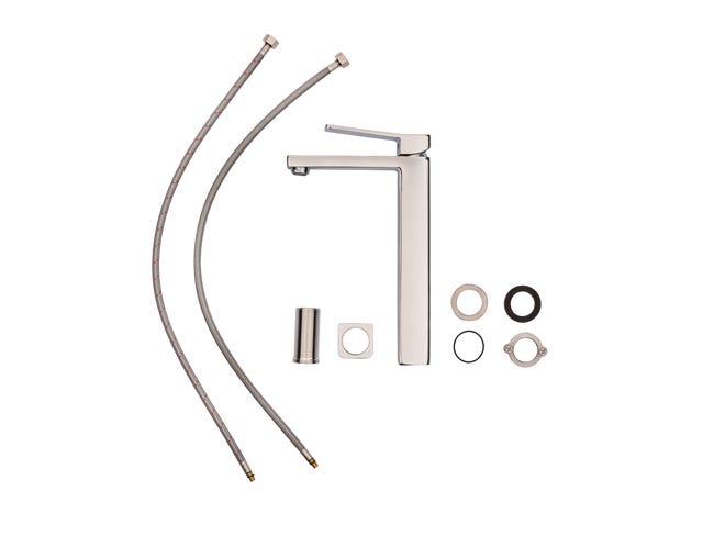 Leroymerlin Rubinetto per lavabo Studio cromato lucido SENSEA H 35 cm Ritorno libero