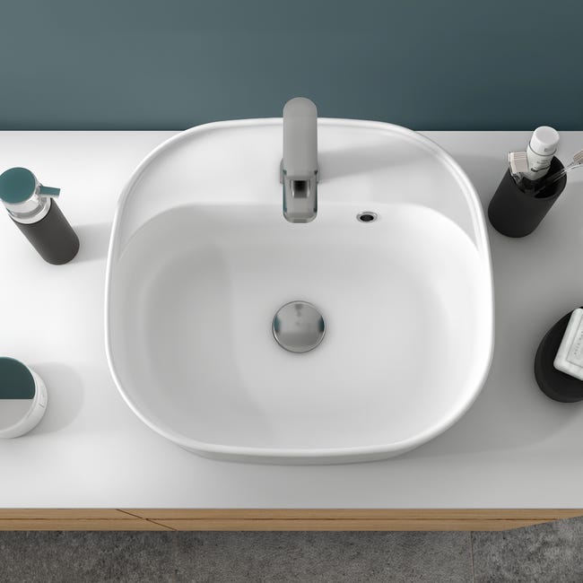 Leroymerlin Lavabo da appoggio Remix rettangolare in ceramica L 42.9 x P 39.7 x H 16 cm bianco Promozione temporanea