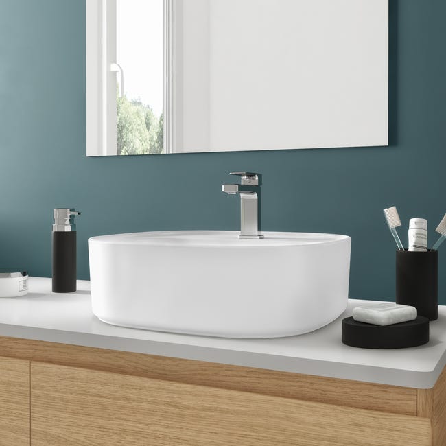 Leroymerlin Lavabo da appoggio Remix rettangolare in ceramica L 42.9 x P 39.7 x H 16 cm bianco Promozione temporanea