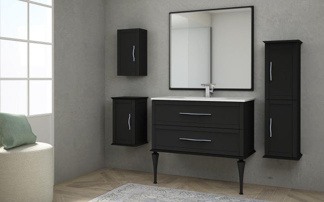 Leroymerlin Piedino mobili da bagno (componibile) Tiffany in legno H 35 cm 2 pezzi Fino al 65% di sconto