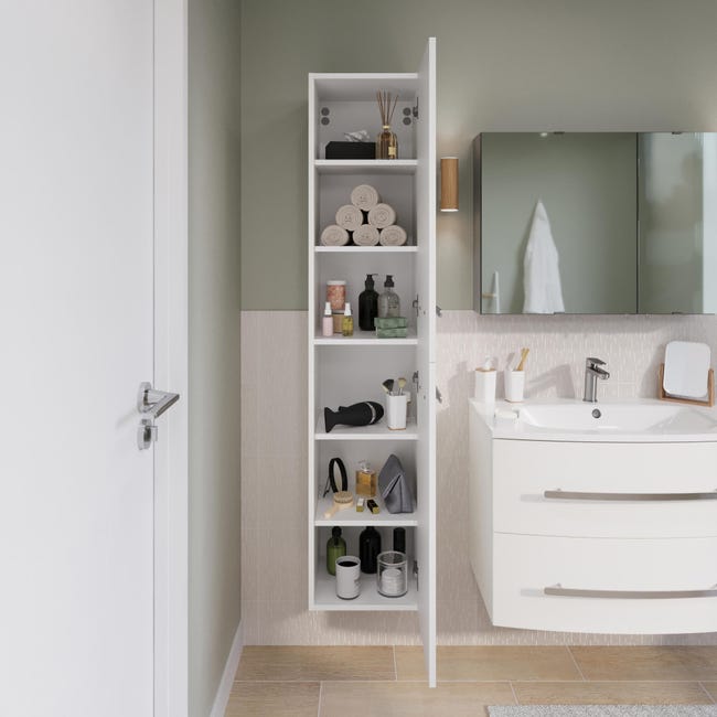 Leroymerlin Mobile da bagno sotto lavabo Perla bianco laccato opaco L 81.2 x H 53.7 x P 47.5 cm 2 cassetti lavabo non incluso Super sconto