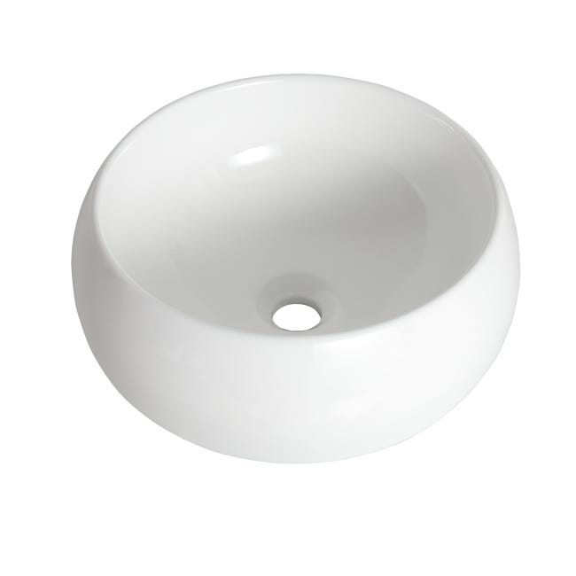 Leroymerlin Lavabo da appoggio Lune tondo in ceramica L 40 x P 40 x H 15.5 cm bianco Duty-free