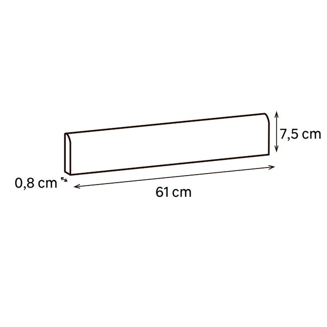 Leroymerlin Piastrella battiscopa Marmo colore bianco H 7.5 x L 61.5 cm x Sp 8 mm Qualità