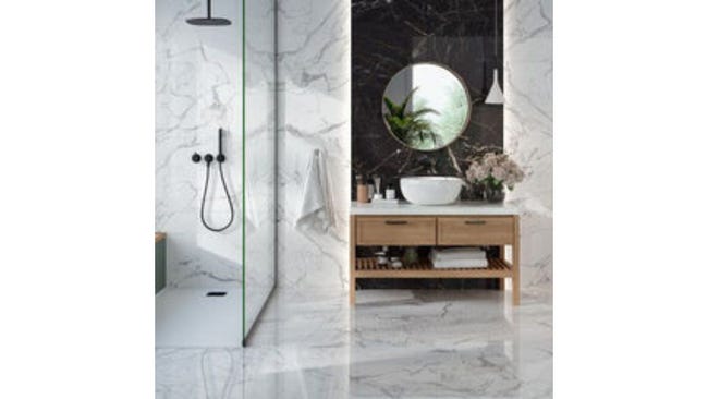 Leroymerlin Piastrella da pavimento e rivestimento interno rettificato Statuario in gres porcellanato bianco 60 x 60cm Sp. 8 mm traffico medio (pei 2/5) R9 Promozione Limitata