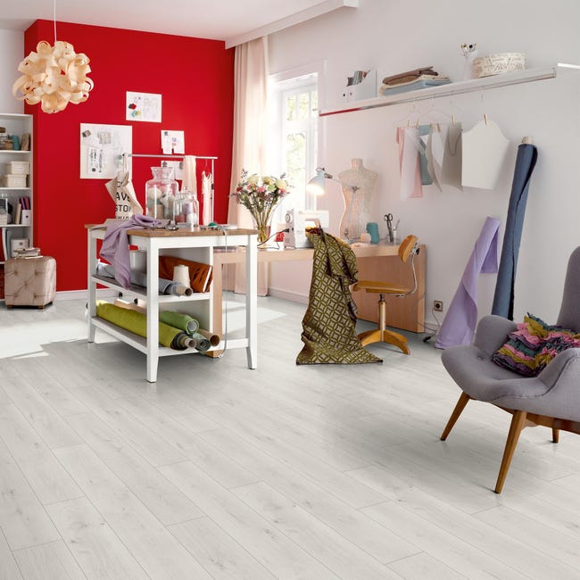 Leroymerlin Pavimento laminato ARTENS DESIGN Nisbet bianco Sp 8mm Offerta