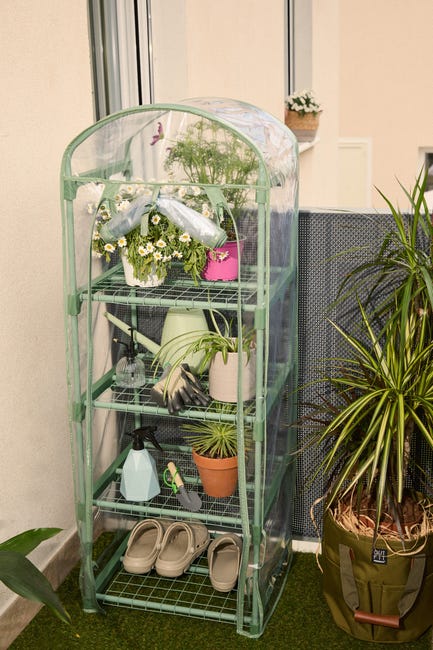 Leroymerlin Serra da balcone VERDEMAX Primula 4 ripiani 50 x 45 x 135 cm Offerta Giorno del Papà