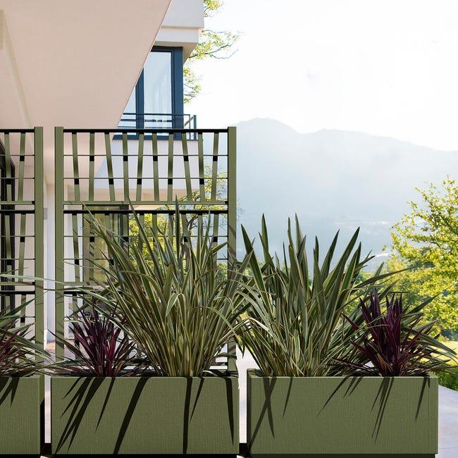 Leroymerlin Fioriera con grigliato ETHICA STEFANPLAST in polipropilene verde oliva H 140 x L 80 x P 36 cm Online Outlet