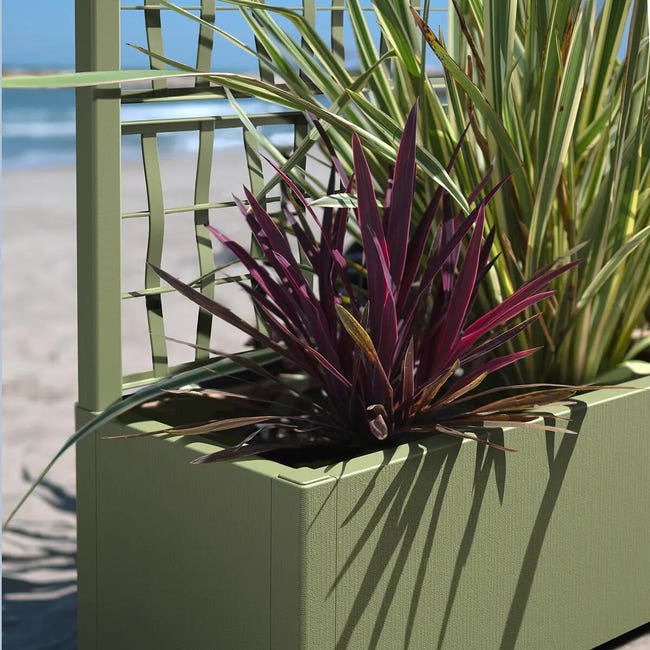 Leroymerlin Fioriera con grigliato ETHICA STEFANPLAST in polipropilene verde oliva H 140 x L 80 x P 36 cm Online Outlet