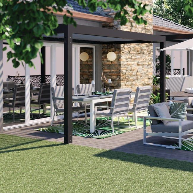 Leroymerlin Palo in ALLUMINIO NORTENE MOSAIC/PRIVAT posta con tacche H 120 cm x L 6 cm x L 6 cm grigio Comprane uno, ottenene uno gratis