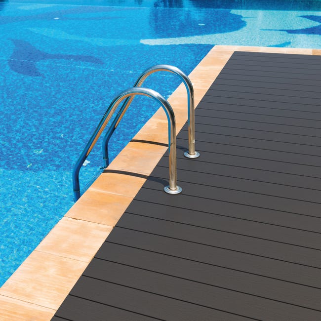 Leroymerlin Listone da incastro Ifly in composito in bambù e plastica (bpc) 220 x 14.6 cm Sp 23 mm grigio antracite Sconti VIP