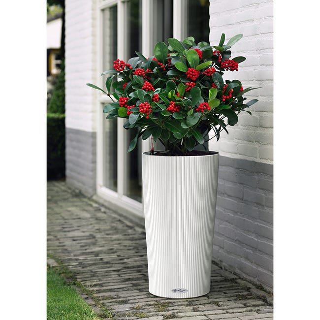 Leroymerlin Vaso per piante e fiori Cilindro Color 32 - Bianco LECHUZA in polipropilene bianco H 56 cm Ø 32 cm Officina