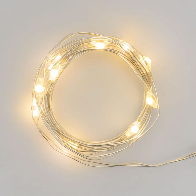 Leroymerlin Catena luminosa 40 lampadine LED bianco caldo Micro led 2 m