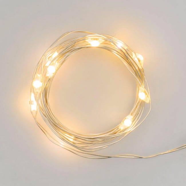 Leroymerlin Catena luminosa 10 lampadine LED bianco caldo 1 m