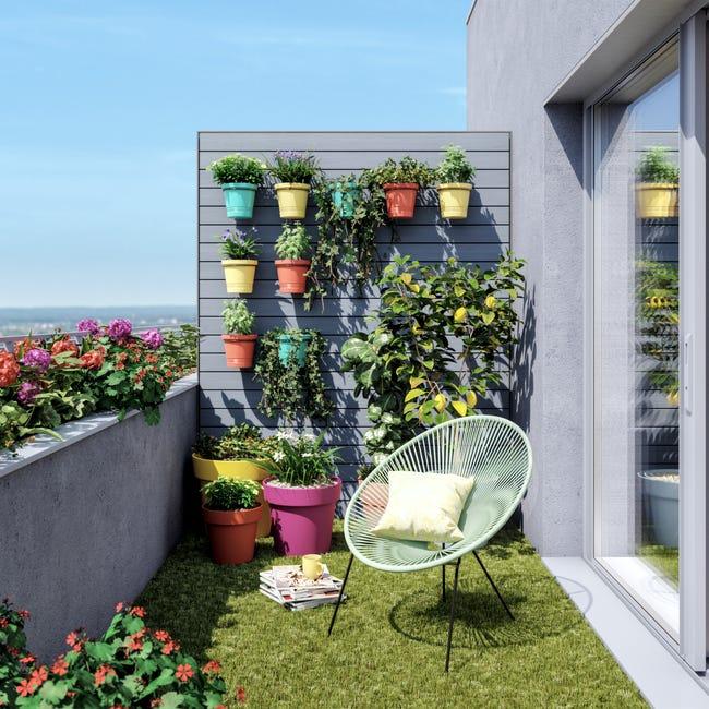 Leroymerlin Sedia da giardino senza cuscino Acapulco in acciaio con seduta in rattan sintetico verde In Linea