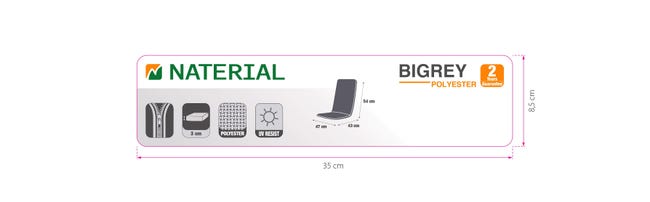 Leroymerlin Cuscino per sedia a sdraio in poliestere BIGREY verde 97 x 47 x Sp 3 cm Qualità