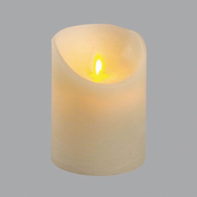 Leroymerlin Candela avorio moving flame bianco caldo H 10 cm Negozi Online