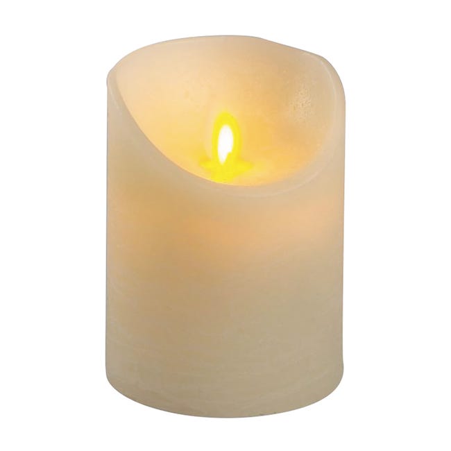 Leroymerlin Candela avorio moving flame bianco caldo H 10 cm Negozi Online