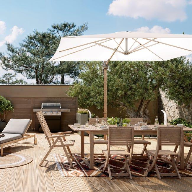 Leroymerlin Sedia da giardino senza cuscino Solaris NATERIAL pieghevole con braccioli in acacia con seduta in acacia marrone Consegna Veloce
