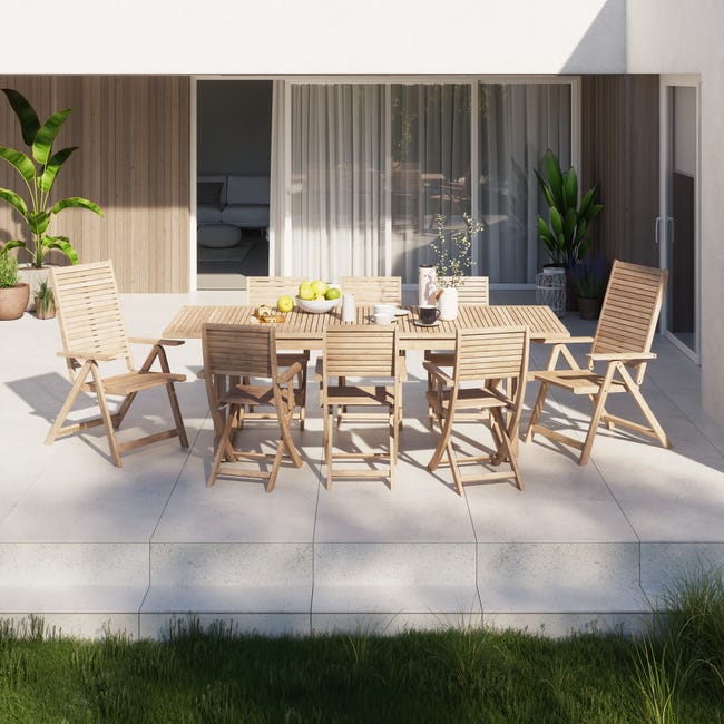 Leroymerlin Sedia da giardino senza cuscino Solaris NATERIAL pieghevole con braccioli in acacia con seduta in acacia marrone Consegna Veloce