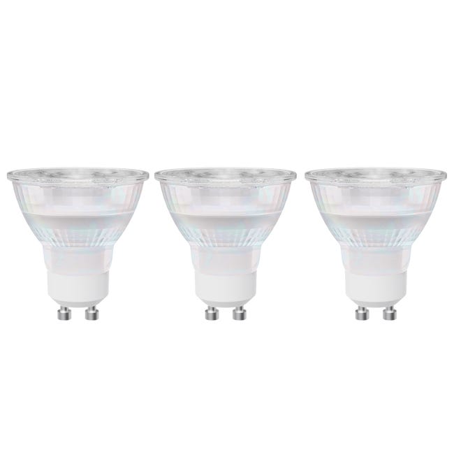 Leroymerlin Set da 3 lampadine LED GU10 faretto trasparente luce naturale 3.9W= 450LM (equiv 50 W) 100° LEXMAN Fino Al -60%