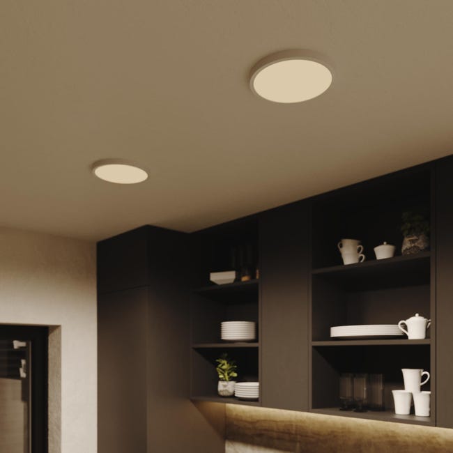 Leroymerlin Pannello LED Sanoa bianco Ø 22.8 cm INSPIRE Luce cct regolazione da bianco caldo a bianco freddo 2500 LUMEN Sconto