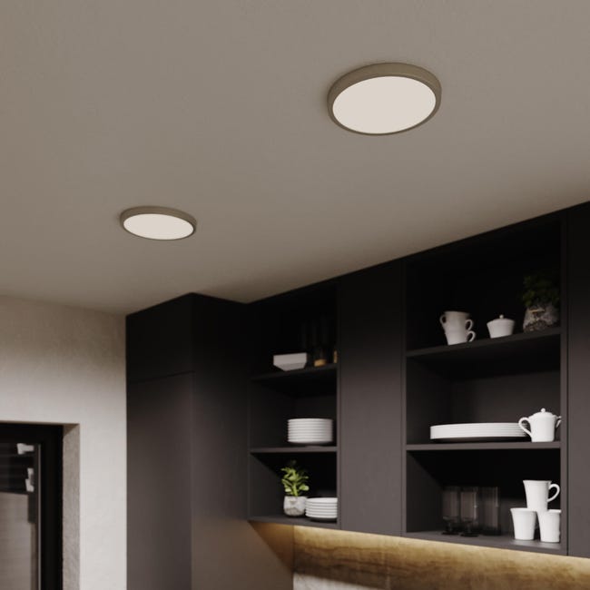 Leroymerlin Faretto fisso da incasso LED Sanoa tondo nichel foro incasso 22 5 cm luce passaggio dal bianco caldo al bianco neutro Outlet