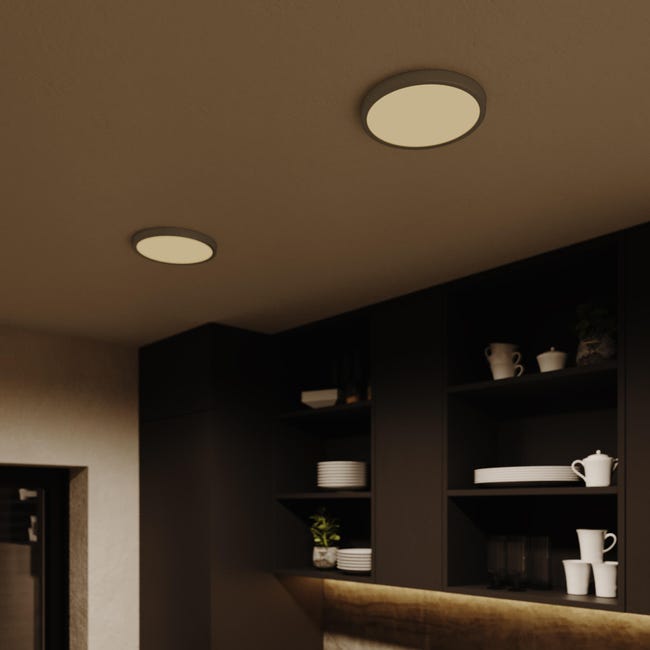 Leroymerlin Faretto fisso da incasso LED Sanoa tondo nichel foro incasso 22 5 cm luce passaggio dal bianco caldo al bianco neutro Outlet