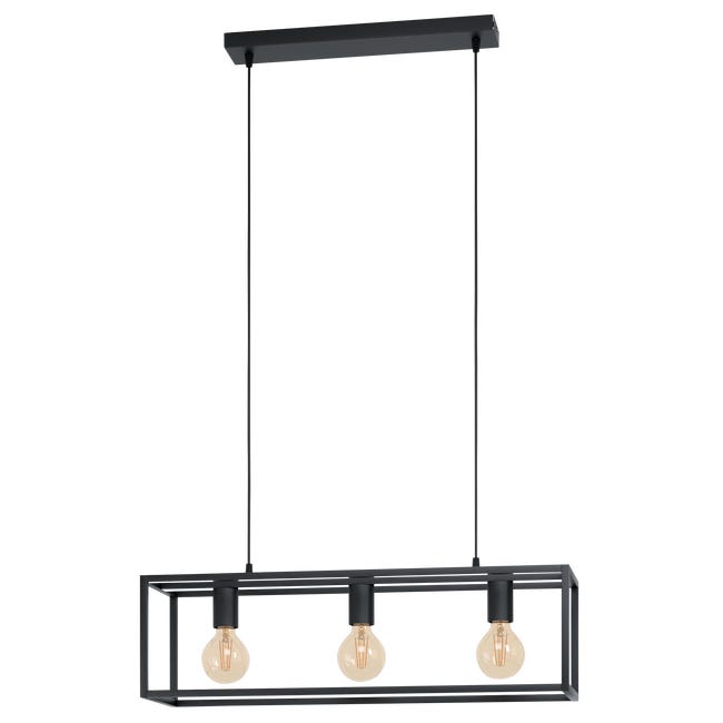 Leroymerlin Lampadario Design Eldrick nero 3x E27 INSPIRE
