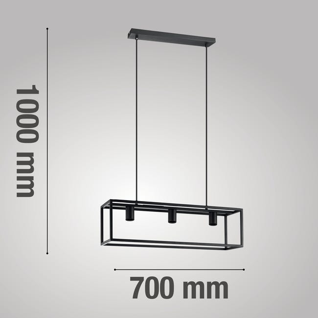 Leroymerlin Lampadario Design Eldrick nero 3x E27 INSPIRE Offerte