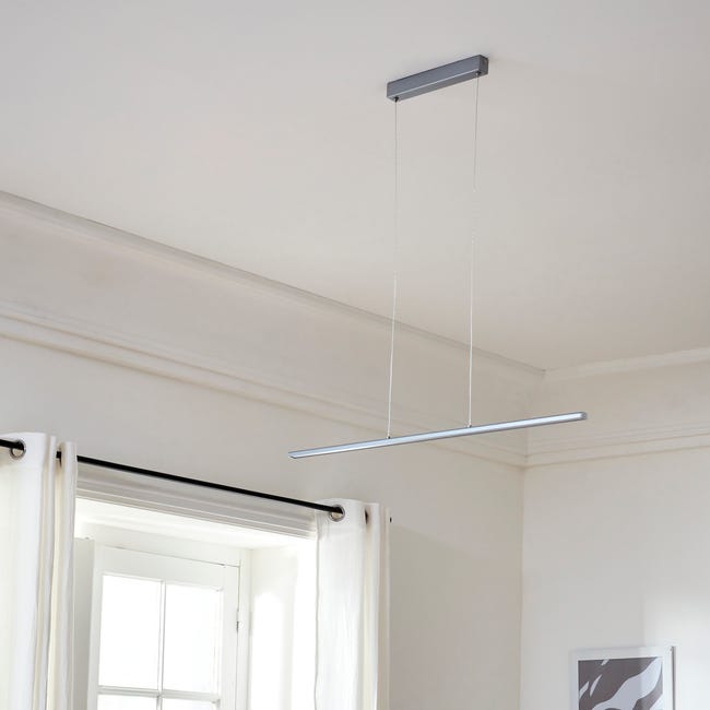 Leroymerlin Lampadario LED moderno Fonda grigio luce calda 2190 lumen INSPIRE Grande vendita