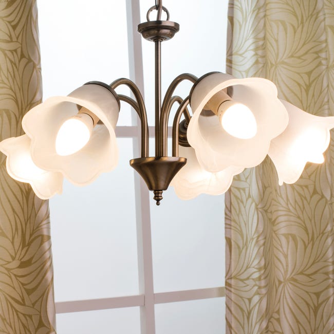 Leroymerlin Lampadario Neoclassico Victoria oro cristallo 5x E14 INSPIRE Flash Sale