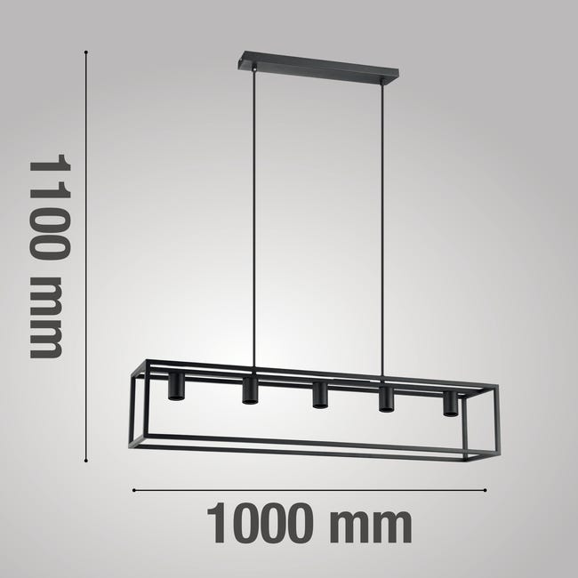 Leroymerlin Lampadario Design Eldrick nero 5x E27 INSPIRE Vendite stagionali