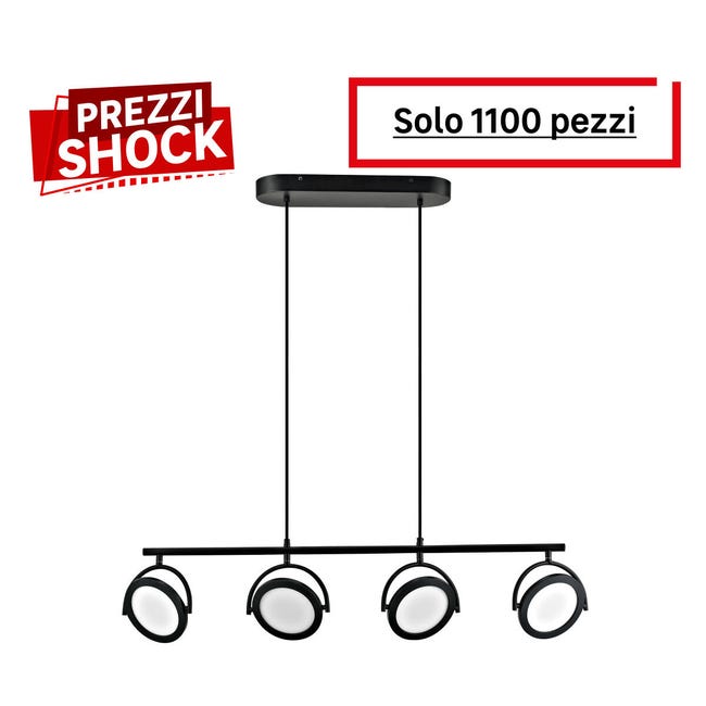 Leroymerlin Lampadario LED design Diuna nero Ø95cm luce con 3 temperature di colore 2816 lumen INSPIRE Offerta natalizia