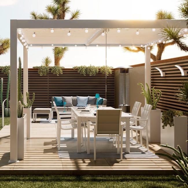 Leroymerlin Sedia da giardino senza cuscino Orion NATERIAL con braccioli in alluminio con seduta in textilene bianco Offerta speciale della fabbrica