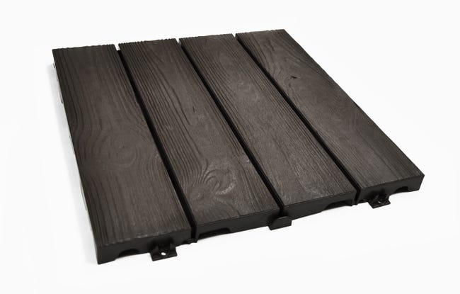 Leroymerlin Piastrelle ad incastro ONEK SNAPWOOD in polietilene senza legno 38 x 38 cm Sp 25 mm marrone Qualità