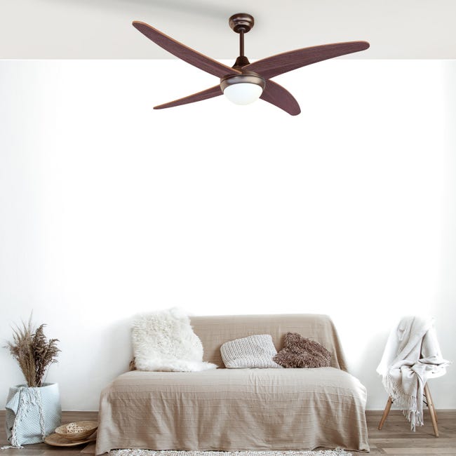 Leroymerlin Ventilatore da soffitto Mar Regal noce scuro Ø 122 cm CCT dimmerabile SULION IP20 Vendita