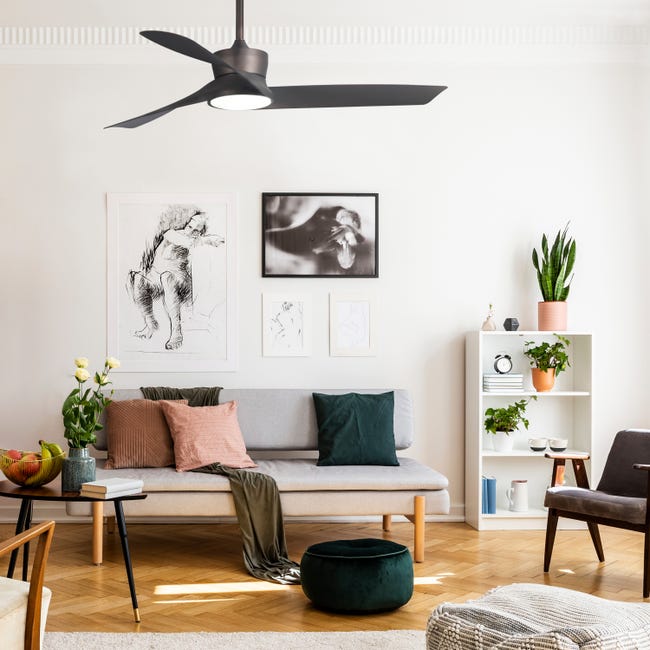 Leroymerlin Ventilatore da soffitto Tom marrone Ø 144 cm CCT dimmerabile SULION IP20 Pezzi Unici