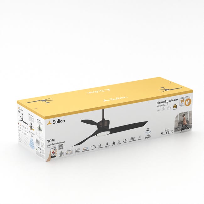 Leroymerlin Ventilatore da soffitto Tom marrone Ø 144 cm CCT dimmerabile SULION IP20 Pezzi Unici