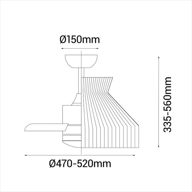 Leroymerlin Ventilatore da soffitto Natar legno Ø 52 cm CCT dimmerabile SULION IP44 Sottocosto