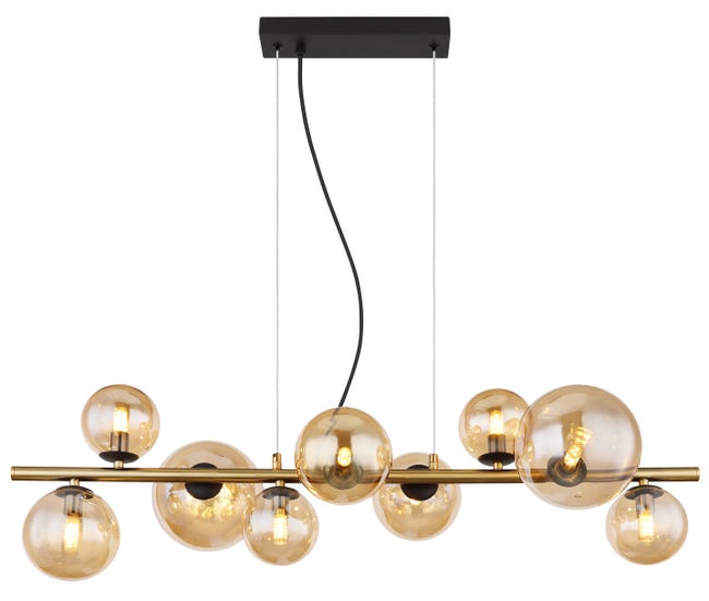 Leroymerlin Lampadario LED moderno Riha dorato Ø36cm luce calda 80 lumen GLOBO Novità