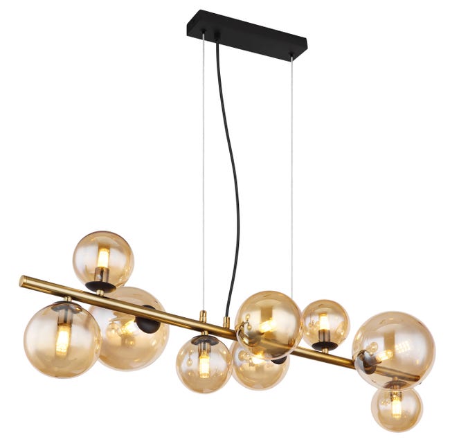 Leroymerlin Lampadario LED moderno Riha dorato Ø36cm luce calda 80 lumen GLOBO Novità