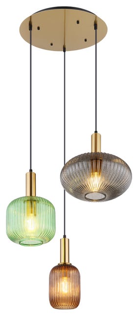 Leroymerlin Lampadario Moderno Normy 3x E27 GLOBO Presa