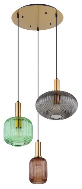 Leroymerlin Lampadario Moderno Normy 3x E27 GLOBO Presa