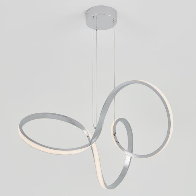 Leroymerlin Lampadario LED moderno Swirl grigio 1700 lumen ARTIKA Sconto