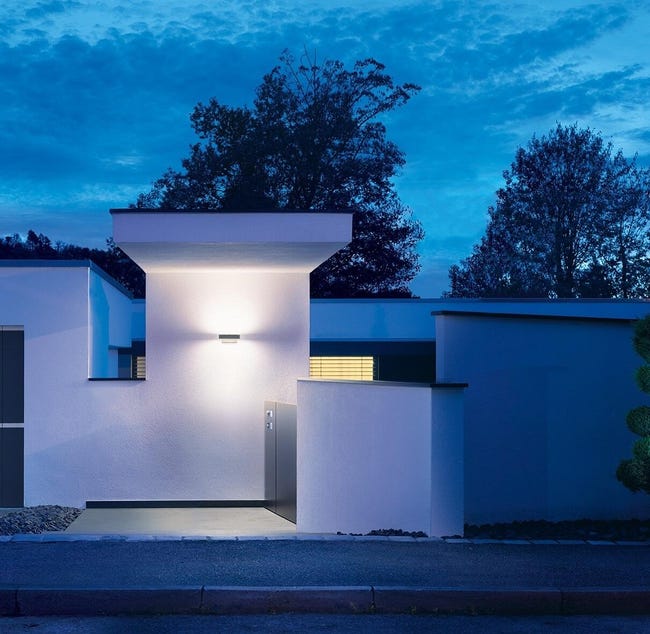Leroymerlin Applique LED moderno da esterno L 810 grigio con sensore crepuscolare dimmerabile STEINEL IP44 Moda