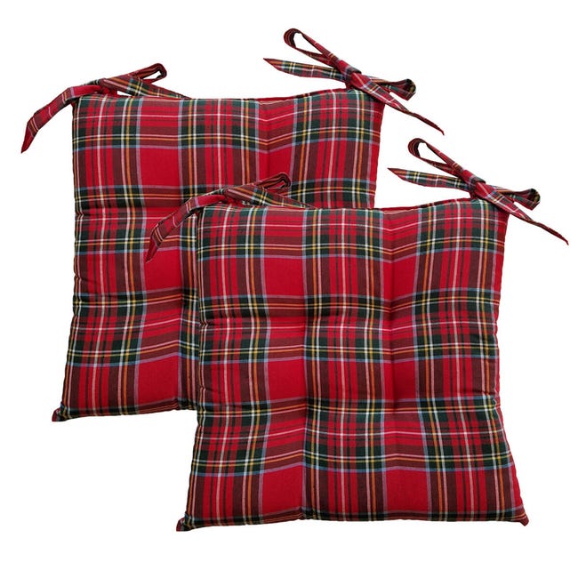 Leroymerlin Set 2 cuscini per sedia in poliestere rosso 40 x 40 x Sp 4 cm Offerta Giorno del Papà