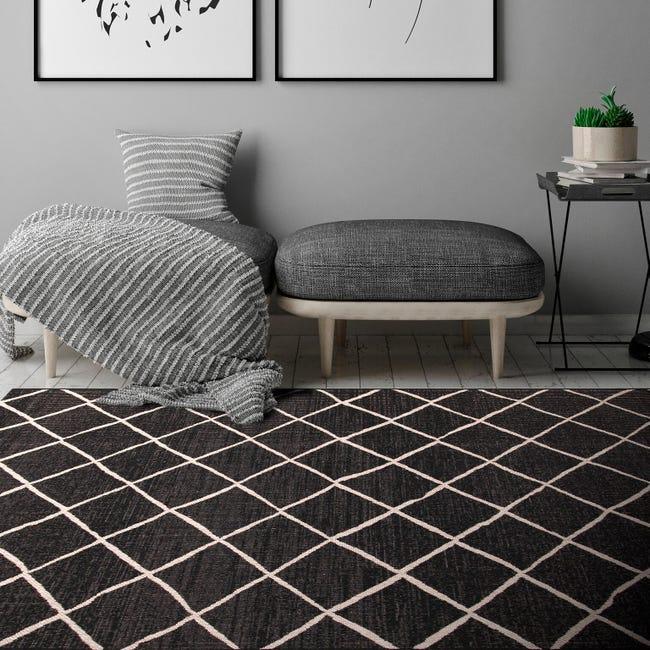 Leroymerlin Tappeto Veranda C geometrico nero argento L 190 x L 133 cm Offerta San Valentino
