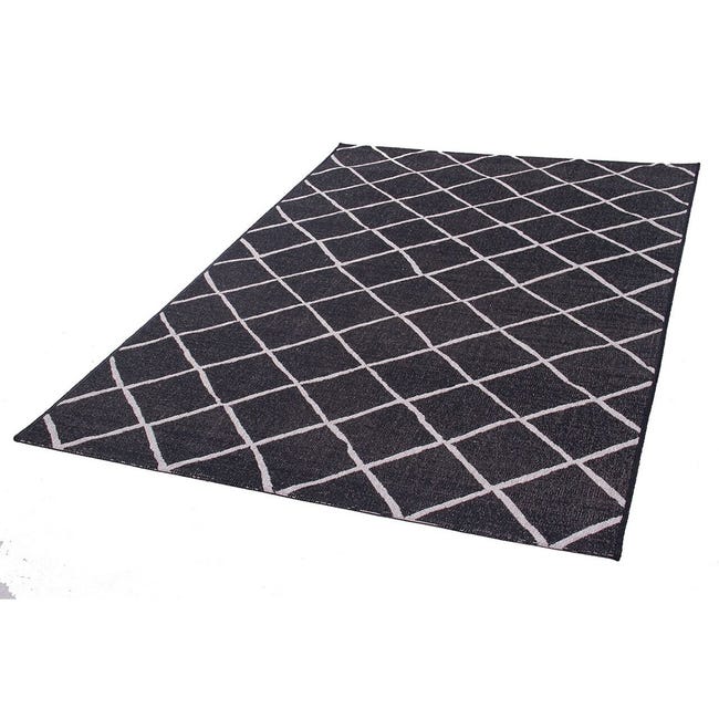 Leroymerlin Tappeto Veranda C geometrico nero argento L 190 x L 133 cm Offerta San Valentino