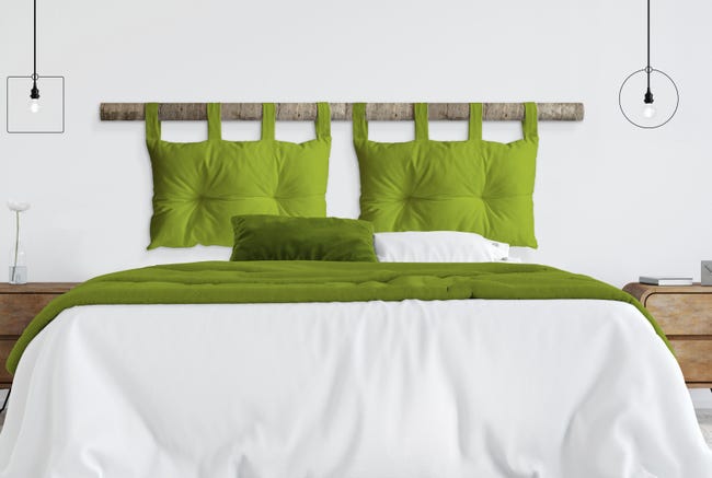 Leroymerlin Cuscino testata letto Ecopelle verde chiaro 45 x 70 cm Vendita calda