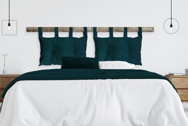 Leroymerlin Cuscino testata letto Viki petrolio 45 x 70 cm Offerta settimanale